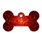 Abstract Red Lava Effect Dog Tag Bone (Two Sides) Front