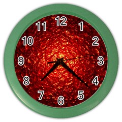 Abstract Red Lava Effect Color Wall Clocks