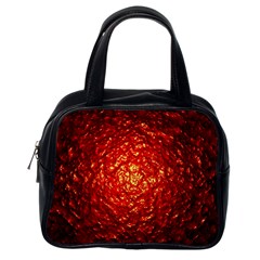 Abstract Red Lava Effect Classic Handbags (One Side)