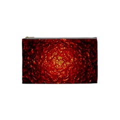 Abstract Red Lava Effect Cosmetic Bag (Small) 