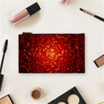 Abstract Red Lava Effect Cosmetic Bag (Small)  Front