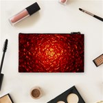 Abstract Red Lava Effect Cosmetic Bag (Small)  Back