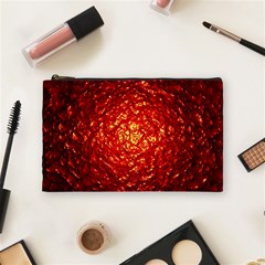 Abstract Red Lava Effect Cosmetic Bag (Medium) 