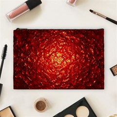 Abstract Red Lava Effect Cosmetic Bag (Large) 