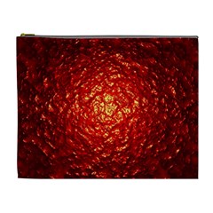 Abstract Red Lava Effect Cosmetic Bag (XL)