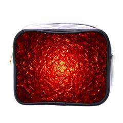 Abstract Red Lava Effect Mini Toiletries Bags