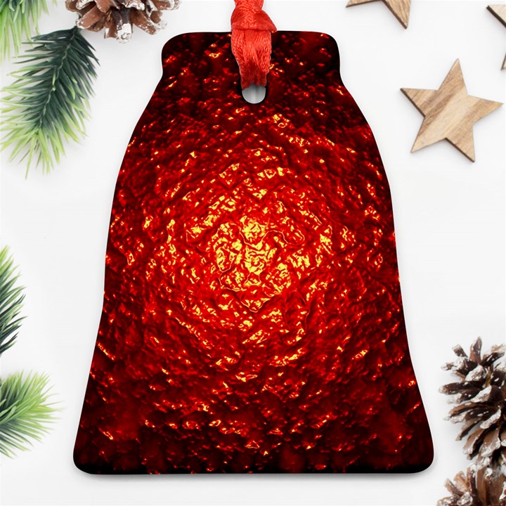 Abstract Red Lava Effect Bell Ornament (Two Sides)