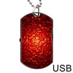 Abstract Red Lava Effect Dog Tag Usb Flash (one Side) by Simbadda