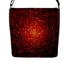 Abstract Red Lava Effect Flap Messenger Bag (L) 