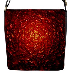 Abstract Red Lava Effect Flap Messenger Bag (S)