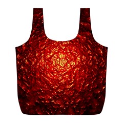 Abstract Red Lava Effect Full Print Recycle Bags (L) 