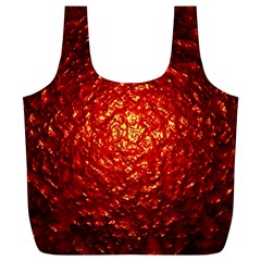 Abstract Red Lava Effect Full Print Recycle Bags (L) 