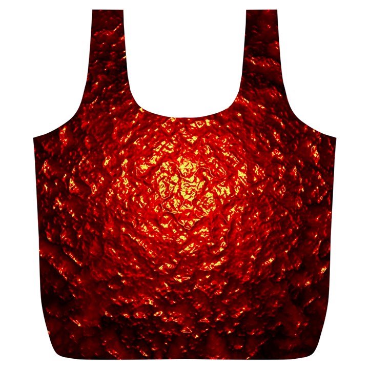 Abstract Red Lava Effect Full Print Recycle Bags (L) 