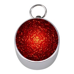 Abstract Red Lava Effect Mini Silver Compasses