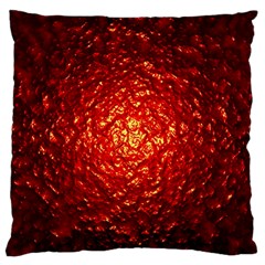 Abstract Red Lava Effect Large Flano Cushion Case (One Side)