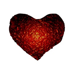 Abstract Red Lava Effect Standard 16  Premium Flano Heart Shape Cushions