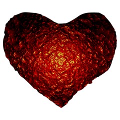 Abstract Red Lava Effect Large 19  Premium Flano Heart Shape Cushions