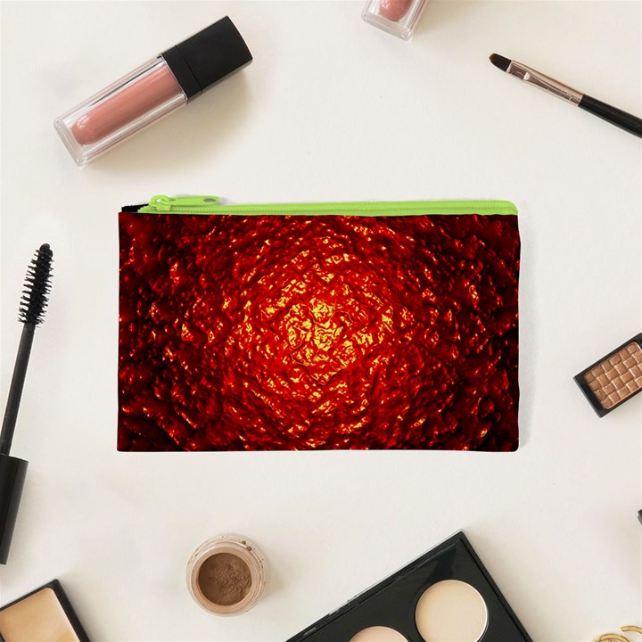 Abstract Red Lava Effect Cosmetic Bag (XS)