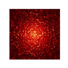 Abstract Red Lava Effect Small Satin Scarf (Square)