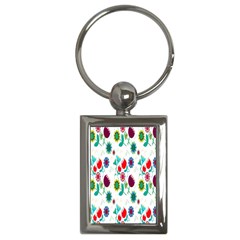 Lindas Flores Colorful Flower Pattern Key Chains (rectangle)  by Simbadda