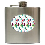 Lindas Flores Colorful Flower Pattern Hip Flask (6 oz) Front