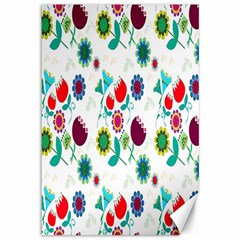 Lindas Flores Colorful Flower Pattern Canvas 12  X 18  