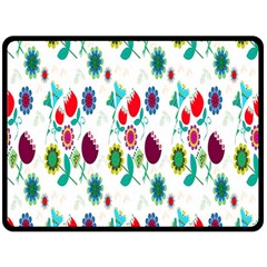 Lindas Flores Colorful Flower Pattern Fleece Blanket (large)  by Simbadda