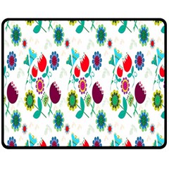 Lindas Flores Colorful Flower Pattern Fleece Blanket (medium)  by Simbadda