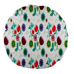 Lindas Flores Colorful Flower Pattern Large 18  Premium Round Cushions