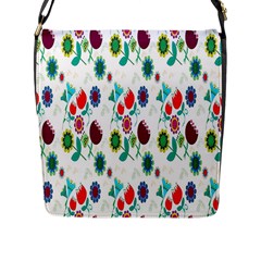 Lindas Flores Colorful Flower Pattern Flap Messenger Bag (l) 