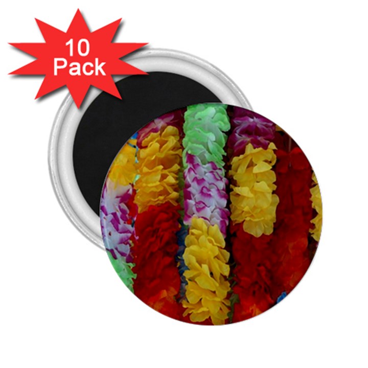 Colorful Hawaiian Lei Flowers 2.25  Magnets (10 pack) 