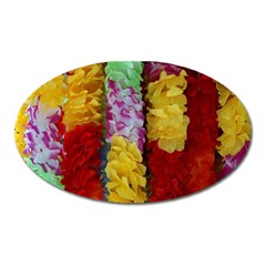 Colorful Hawaiian Lei Flowers Oval Magnet by Simbadda