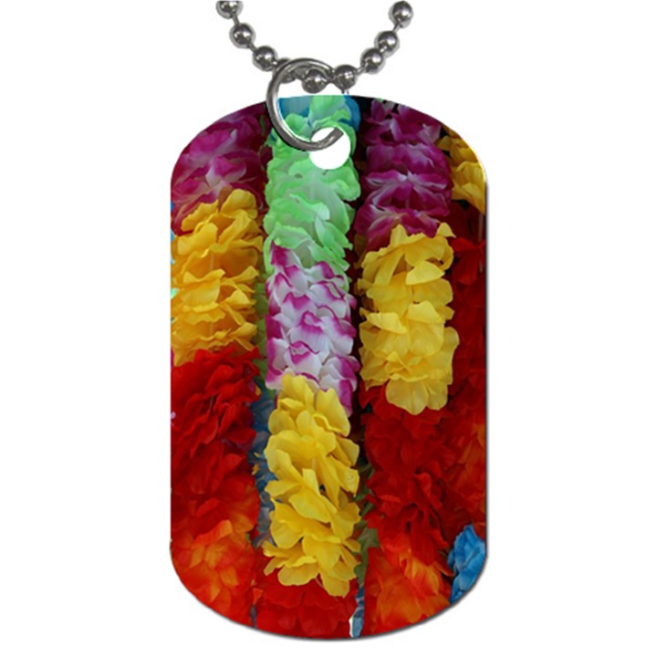 Colorful Hawaiian Lei Flowers Dog Tag (Two Sides)