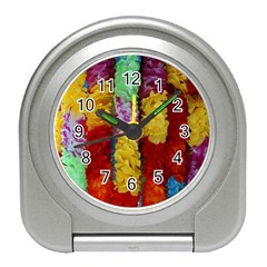 Colorful Hawaiian Lei Flowers Travel Alarm Clocks by Simbadda