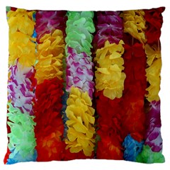 Colorful Hawaiian Lei Flowers Large Cushion Case (two Sides) by Simbadda