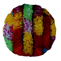 Colorful Hawaiian Lei Flowers Large 18  Premium Round Cushions by Simbadda