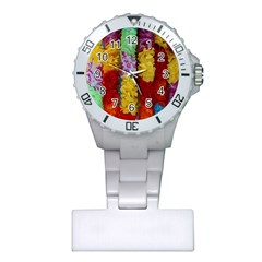 Colorful Hawaiian Lei Flowers Plastic Nurses Watch by Simbadda