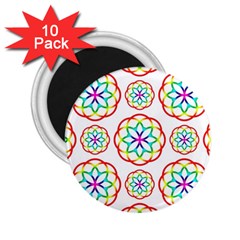 Geometric Circles Seamless Rainbow Colors Geometric Circles Seamless Pattern On White Background 2 25  Magnets (10 Pack) 