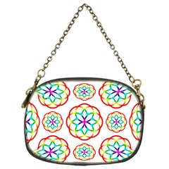 Geometric Circles Seamless Rainbow Colors Geometric Circles Seamless Pattern On White Background Chain Purses (one Side) 