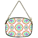 Geometric Circles Seamless Rainbow Colors Geometric Circles Seamless Pattern On White Background Chain Purses (Two Sides)  Back