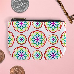 Geometric Circles Seamless Rainbow Colors Geometric Circles Seamless Pattern On White Background Mini Coin Purses by Simbadda