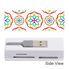 Geometric Circles Seamless Rainbow Colors Geometric Circles Seamless Pattern On White Background Memory Card Reader (stick) 