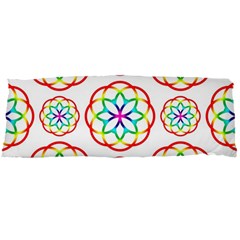 Geometric Circles Seamless Rainbow Colors Geometric Circles Seamless Pattern On White Background Body Pillow Case Dakimakura (two Sides) by Simbadda