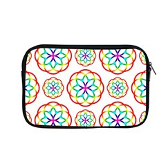 Geometric Circles Seamless Rainbow Colors Geometric Circles Seamless Pattern On White Background Apple Macbook Pro 13  Zipper Case by Simbadda