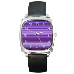 Stripe Colorful Background Square Metal Watch by Simbadda