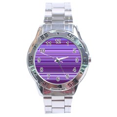 Stripe Colorful Background Stainless Steel Analogue Watch by Simbadda