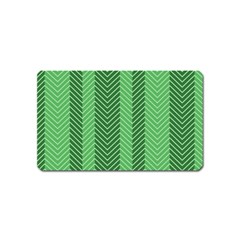 Green Herringbone Pattern Background Wallpaper Magnet (name Card) by Simbadda