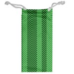 Green Herringbone Pattern Background Wallpaper Jewelry Bag Back