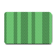 Green Herringbone Pattern Background Wallpaper Small Doormat  by Simbadda