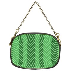 Green Herringbone Pattern Background Wallpaper Chain Purses (one Side)  by Simbadda